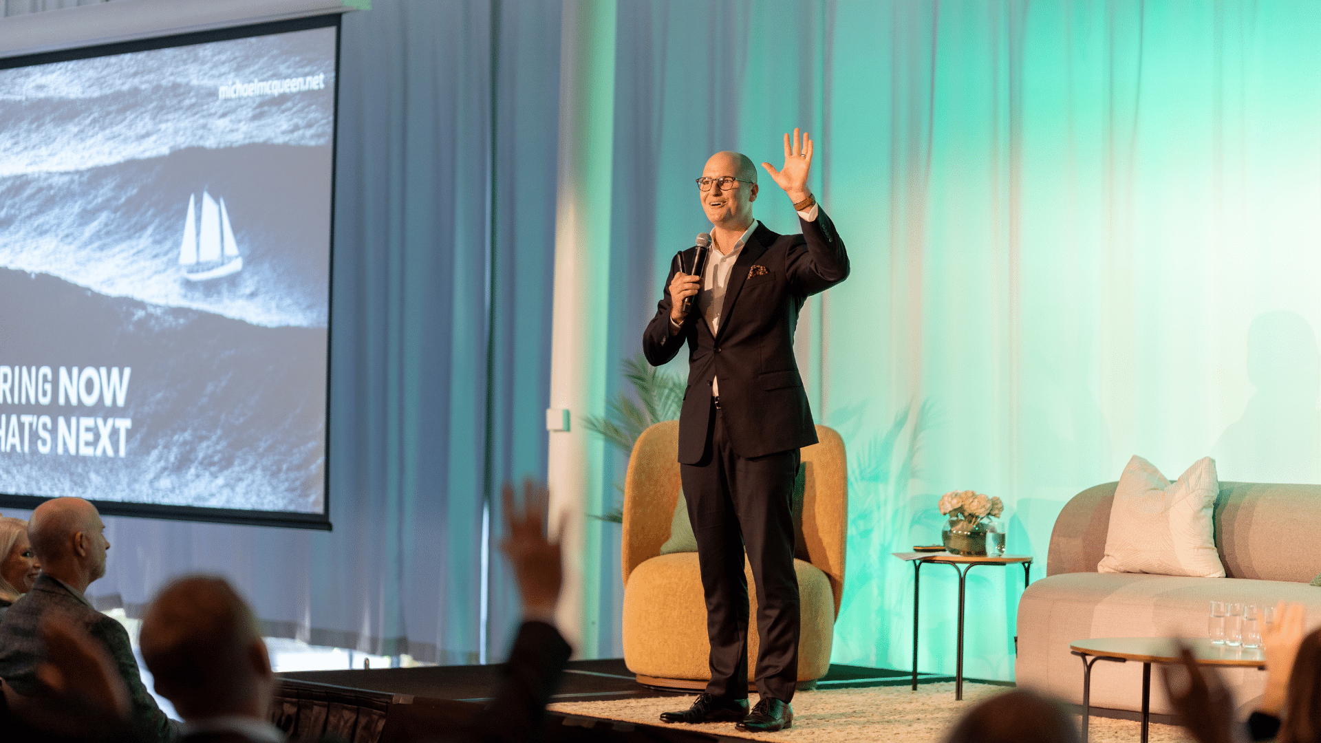 Michael McQueen speaking at 2025 Spaceful Workplace Summit